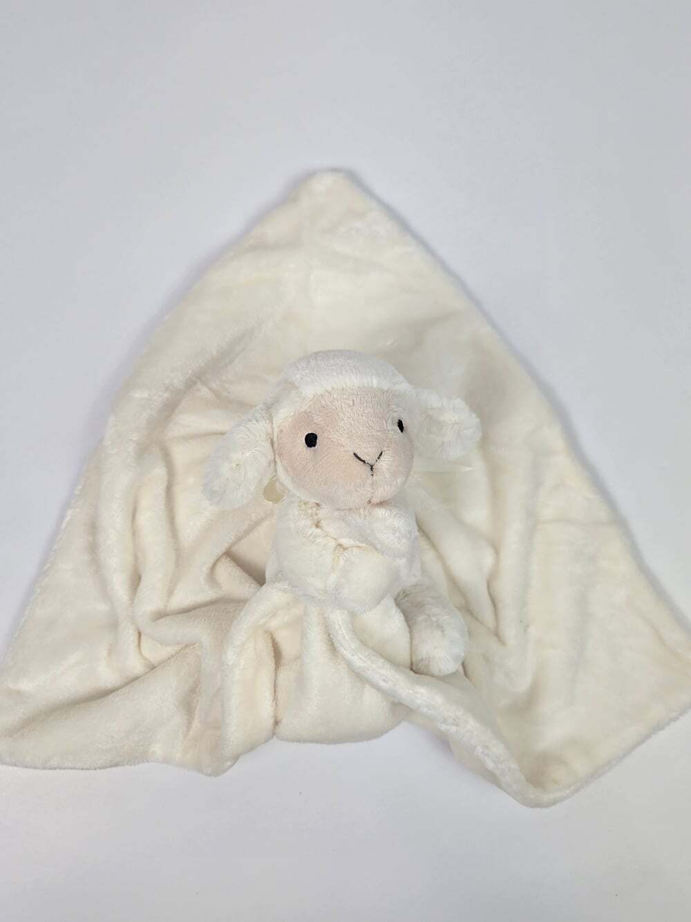 Jellycat Bashful Lamb Soother Lovey Plush Baby Security Blanket Cream
